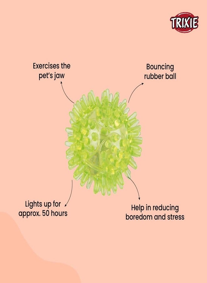 TRIXIE Glowing Hedgehog Ball for Dogs & Cats | Soundless, Floatable, Durable TPR Pet Toy | 5 cm, Orange | Interactive Chew & Fetch Toy for All Breed Sizes - Image 3